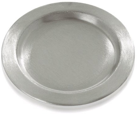 Kerzenteller silberfarben, Aussen D 11cm,Innen D 8cm, satiniert, Messing vernickelt