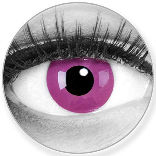 Funnylens Farbige Kontaktlinsen Purple violett - weich ohne Stärke 2er Pack + gratis Behälter – 12 Monatslinsen - perfekt zu Halloween Karneval Fasching oder Fasnacht