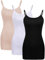 3 Stück Damen Basic Layering Lange Tanks Verstellbarer Spaghetti Strap Cami Camisole Tank Top (Set von Farben 2, XL Größe)
