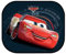 R.A.E Set mit 2 Sonnenblenden für Auto 44 x 35 cm für Kinder + 1 PC Aufkleber Ersatzteile Europa (Cars - Lightning McQueen)