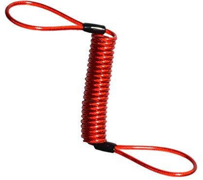 B Baosity 1.5m Cable de Rappel Cables Antivol à Ressort pour Bloque Disque Moto Vélo Scooter - Rouge