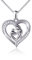 Mutter und Kind Lieben Herz Anhänger Halskette 925 Sterling Silber mit Zarten Zirkonia 18 Geschenke für Mama Oma Damen Frauen Muttertagsschmuck Geburtstagsgeschenke (Mutterliebe)
