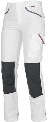 WÜRTH MODYF Bundhose Stretch X Damen - professionelle Arbeitshose für Damen - Bundhose mit Knieschutztaschen - in der Größe 40 in Weiss