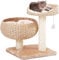 MECOREX Kratzbaum Banana Leaf mit Natur-Sisal - Kletterbaum für Katzen,Sisalsäule mit 8 cm Durchmesser,Höhe 55 cm,beige