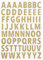 Hobbyfun Glitzer-Sticker Buchstaben, Gross, Silber, Bogen ca. 11 x 20 cm Gold