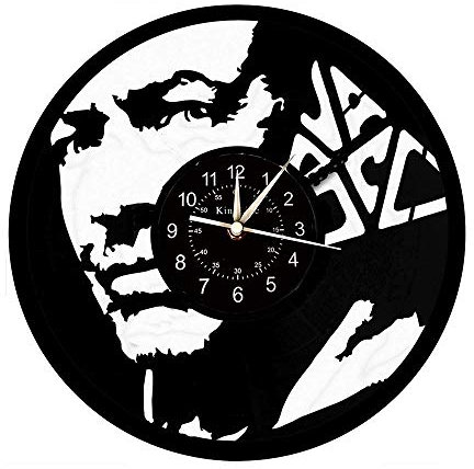 Smotly Vinyl Wanduhr, Vasco Rossi Wanddekoration große Uhr, handgefertigte Wanduhr kreatives Geschenk.