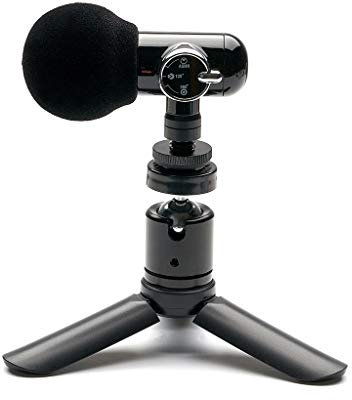 Q-Mic (Smartphone, DSLR-Videoaufnahme-Set für YouTube, TikTok, Vlogging, Filmemacher/ASMR Direct Omni 360°-Mikrofon, 2 Stative, 4 Kabel, Handyhalter, Hülle/iPhone Android) von Orangmonkie