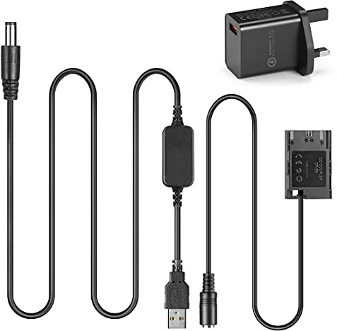 USB Adapter Kit DC 8.4V ACK-E6 + Fully Decoded DR-E6 Coupler LP-E6 Dummy Battery + QC3.0 USB Adapter for Canon EOS 5D Mark III II IV 5DSR 7D 60D 70D 80D 6D Mark II