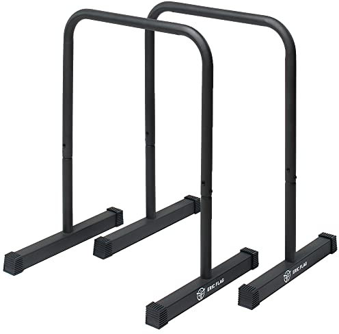 Eric Flag Dip Barren aus Robustem Stahl für Krafttraining, Calisthenics, Dips – Parallettes Calisthenics Stabile und Solide, Dip Stange für Körpergewichtstraining, Home Gym, bis zu 250 kg Belastbar