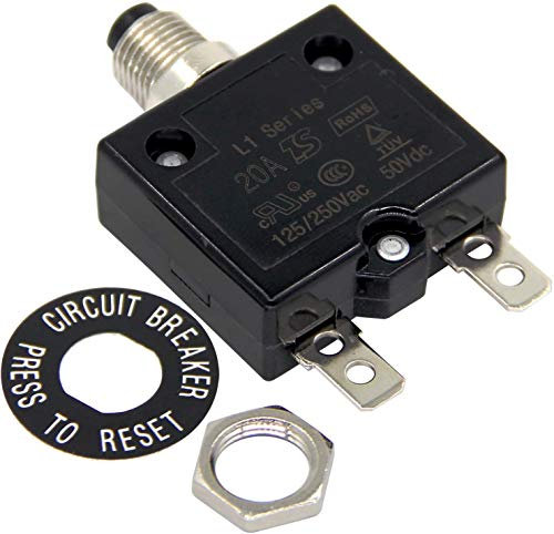 Namvo 125-250 V AC 50 V DC Interrupteur à pression Disjoncteur 5 A Protection thermique contre les surcharges Série L1 Réinitialisation manuelle du disjoncteur thermique 30 A