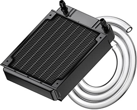 CLDIY Wasserkühlungskühler, 8-Rohr-Aluminium-Wärmetauscher-Kühler mit Rohr für PC-CPU-Computer Wasserkühlsystem DC12V 80 mm
