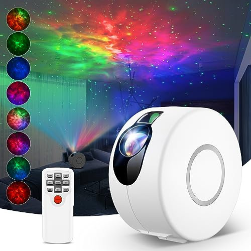 Bozhihong Star Projector,LED Galaxy Projector Light with Nebula,Night Light Projector with Remote Control for Kids Adults Bedroom/Party/and Night Light Ambience (White)