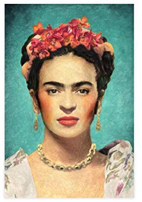 RBYK Ölgemälde Frida Kahlo Selbstporträt Leinwand Poster Wandkunst Dekor Druck Bild Gemälde für Wohnzimmer Schlafzimmer Dekoration 60 x 90 cm Rahmen:1