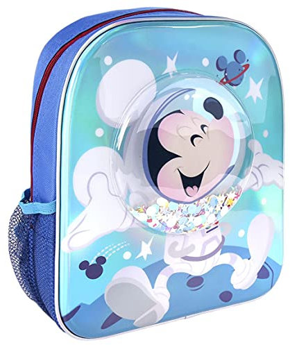 CERDÁ LIFE'S LITTLE MOMENTS Jungen Mickey Mouse Schulrucksack 3D Kindergartenrucksack Konfetti-Offizielle Disney Lizenz, Blau, Standard, 2100003451, Einheitsgröße