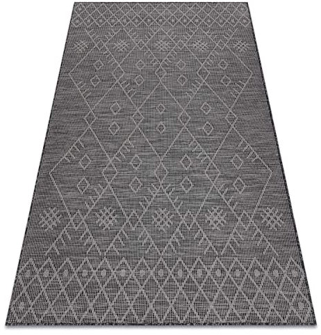 rugsx Modern Teppich SISAL Patio Flach gewebt, Schnurteppich für Wohnzimmer, Schlafzimmer, Terrasse, Küche, Schwarz 155x220 cm