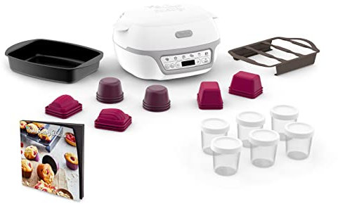 TEFAL KD812110 Cake Factory Délices Silver Cake Gerät, 5 automatische Programme + manueller Modus, Zubehör, dedizierte Anwend