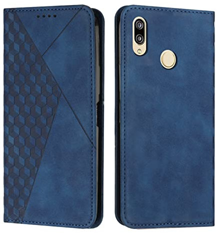 KOUYI Cover per Huawei P20 Lite, Custodia Portafoglio,Cover Libro,Pelle Flip/Folio Case con [Funzione di Supporto] [3-Scheda Slot] [Magnetica] Antiurto (Blu)