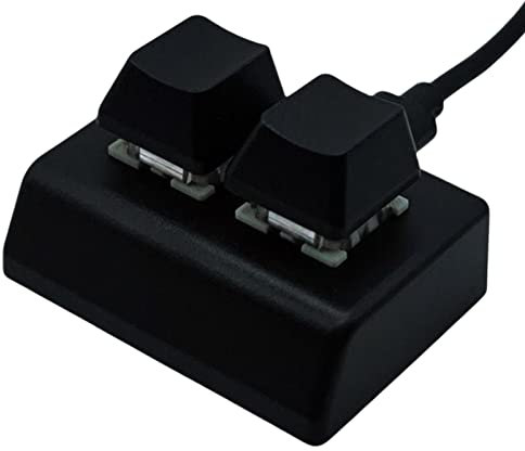 MUMIAO Copy Paste Keyboard - 2 Key Keyboard - Programming Macro Keys Backlit Updated Red with 4.9ft Type-C USB Cable