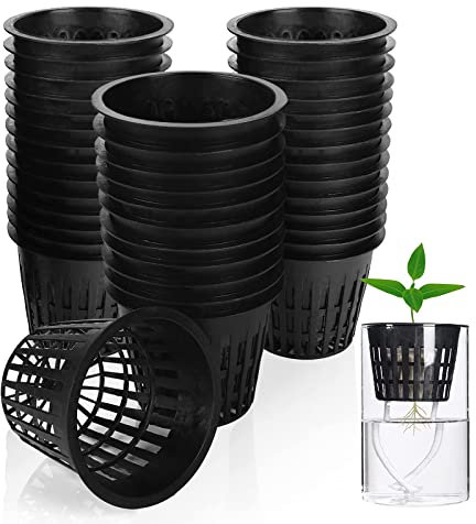 Vegena 80 pezzi Net Pot idroponica, 8 cm, vaso a rete idroponica, vaso in plastica idroponica, vaso per piante acquatiche, vaso per piante da giardino, balcone