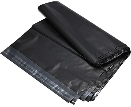 PATIKIL 12.6x15.75 Poly Mailer Versandtaschen Selbstklebende Wasserdichte Reißfeste Versandbeutel für Kleidung und kleine Artikel Schwarz 200 Pack