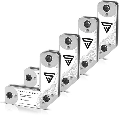 STAHLWERK 4er Set Magnet-Schweißwinkel 11,3 kg | 25 lbs praktischer Schweißmagnet | Magnetwinkel | Schweißpositionierer mit starker Haftkraft