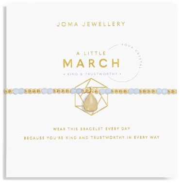 Joma Jewellery A Little Gold Geburtsstein Armband | 17,5 cm Stretch verstellbar Handgelenk Stapelarmband