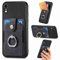 Knoowcase for iPhone SE 2020 Case iPhone 8 Phone Case SE 2022 Case iPhone 7 Wallet Shockproof Bumper Case with Ring Holder Card Slots PU Leather Cover Car Mount Kickstand Anit-Drop Shell Case, Black