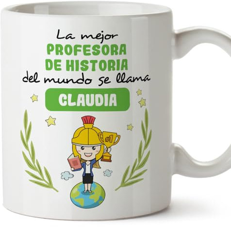 MUGFFINS Tazas Personalizadas para PROFESORA DE HISTORIA mujer - En Español - Eres Mejor del Mundo - 11 oz / 330 ml - Regalo Personalizable original y divertido