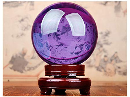 Feng Shui Ornamente Kristallkugel/Fotografiekugel, mehrfarbige Kristallkugel, Glaskugel mit Basishalterung, Kugel, glückverheißende Übertragung, Wahrsagekugel für Fotografie, Dekoration (B 6 cm)