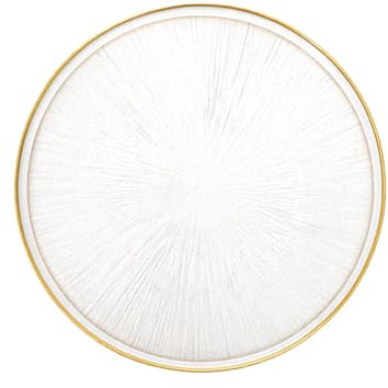 HOMLA Teller Essteller Speiseteller Servierteller MONZE transparent mit Goldrand 21 cm
