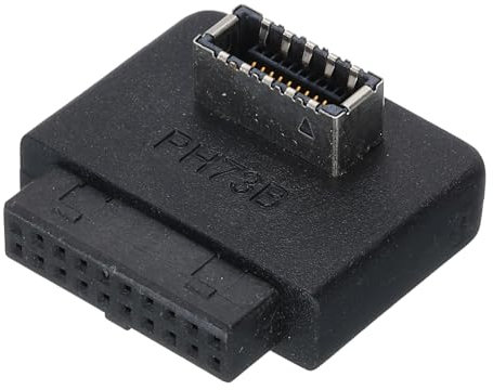 sourcing map USB3.0 19Pin TYPE-E Right Angle Adapter Front Panel Header Type-E Pin Base Inward for Motherboard, Computer, PC