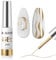 RARJSM Metallic Nail Art Gel Liner Bronze Gold Mirror Chrome 3D Effect 8ml Build in Thin Brush Metal Painting Drawing Striper Thin Brush Gel Polish Soak off UV LED Curing Requires for Home Salon