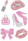 MAYJOYDIY 7 Styles High Heels Red Lips Rhinestone Iron on Hotfix Transfer Lipstick Perfume Bottle Bow Heat Transfer Bling Patch Rhinestone Iron on Decal for Women's T-Shirt Bag Pant