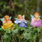 Kapaunn 3 Stück Elfen Figuren Garten Feengarten Zubehör Wichtel Figuren Miniatur Garten Feen Feenflügel Garten Zubehör für Außen Feenhaus Haus Dekoration Miniatur Garten Harz Fee Statue