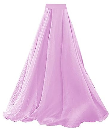 Gonna nera da donna lunga – maxi gonna lunga estiva – tinta unita mezza gonna in cotone lunga gonna piatta doppio strato elastico in vita maxi gonna casual abito da spiaggia, Lilla, Taglia unica
