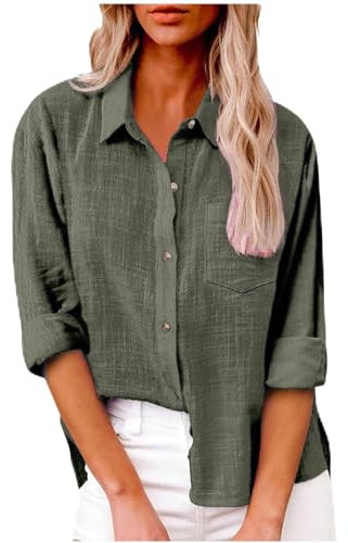 Chemise Lin Femme Oversize Rose Été Longue Blanche Tunique Chic Et Élégante Multicolore 5XL