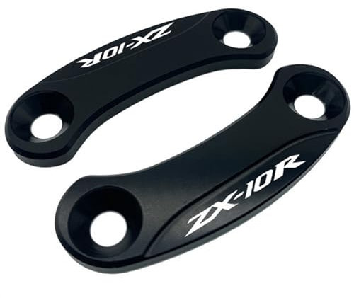 HFMXZHI Spiegelteile Motorrad Rückspiegel Loch Abdeckung Spiegel Chassis Code Kappe Basis Block Für Kawasaki ZX10R ZX 10R ZX-10R 2016-2020 2019 2018 2017 (Color : Nero)