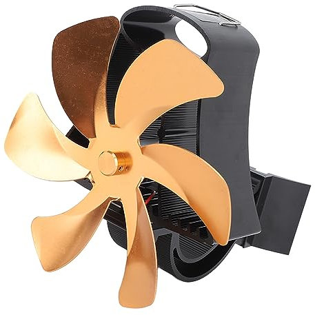 Ventilatore termoelettrico per stufa, ventilatore da camino aperto, magnete, montaggio a parete, cassaforte termoelettrica per soggiorno (GOLD)