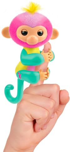 Lansay - Fingerlings Magic Moods Jade - Jouet Interactif - Dès 5 Ans | Peluche à Accrocher au Doigt - 70 Sons et Réactions, Capteurs Sensibles - Cœur Lumineux selon l'Humeur - Piles Incluses