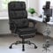 ELFORDSON Executive Office Chair with Dual Padded Cushion, Ergonomic Gaming Chairs with Footrest, High Back Heavy-duty Chair, 150° Recliner, Adjustable Height, Swivel, Linen, Black
