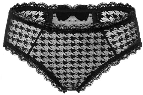 LittleForBig Unisex Hipster Lace Briefs Cheeky Bow Panties Mesh Shaping Tucking Gaff Brief for Crossdressers Transgender Black L