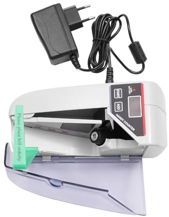 Qussse Geldzählmaschine, Geldscheinzähler LED-Anzeige Banknotenzähler Geldprüfer V30 für Banken und Geschäften