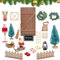 DOBWGXZ 30 Piece GNOME Door Set, Wichtel Zubehör Weihnachten, Wichtel Zubehör mit Weihnachtsmann und Schlitten, Weihnachtsdekoration, Kinderzimmer Dekoration für Weihnachten (Braun)