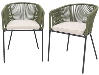 sweeek - 2er-Set Gartensessel aus verzinktem Stahl mit Seilbespannung - Santos