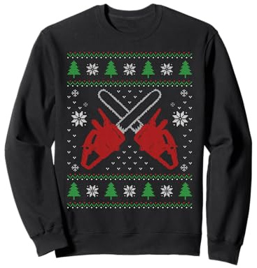 Lumberjack ugly sweater, Christmas chainsaw operator logger Sweatshirt