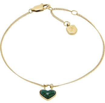 FOSSIL Damen Edelstahl mit Karabinerverschluss schmales Kettenarmband