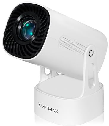 OVERMAX MULTIPIC EZ Proiettore 4K FullHD, Batteria 120 Minuti, Correzione Trapezoidale, Immagine fino a 200, Wi-Fi Bluetooth 5.3, 2000 Lumen 120 ANSI, Proiettore di Stelle, Telecomando, Android 9.0