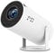 HY300PRO Mini Projector with a 130-inch display, featuring ultra-fast WiFi 6 connectivity and a smart Android 11 operating system. It supports Android screen mirroring Home 5G 4k Projector