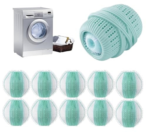 10 PCS Pet Hair Remover and 1 PCS Laundry Ball Set, Reusable Pet Hair Remover Washing Machine,