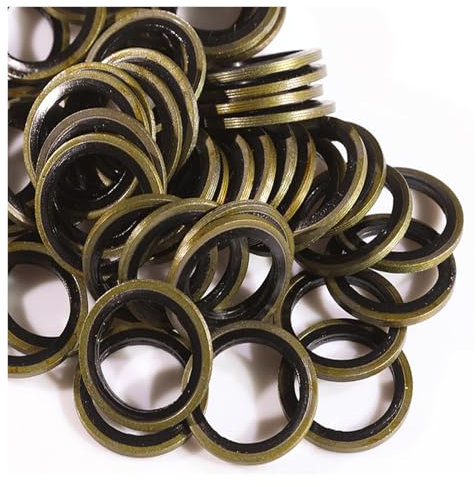 MAYyhem 50Pcs Bonded Washer Metall Gummi Öl Ablauf Stopper Dichtung Kombiniert Washer Abdichtung(M14)